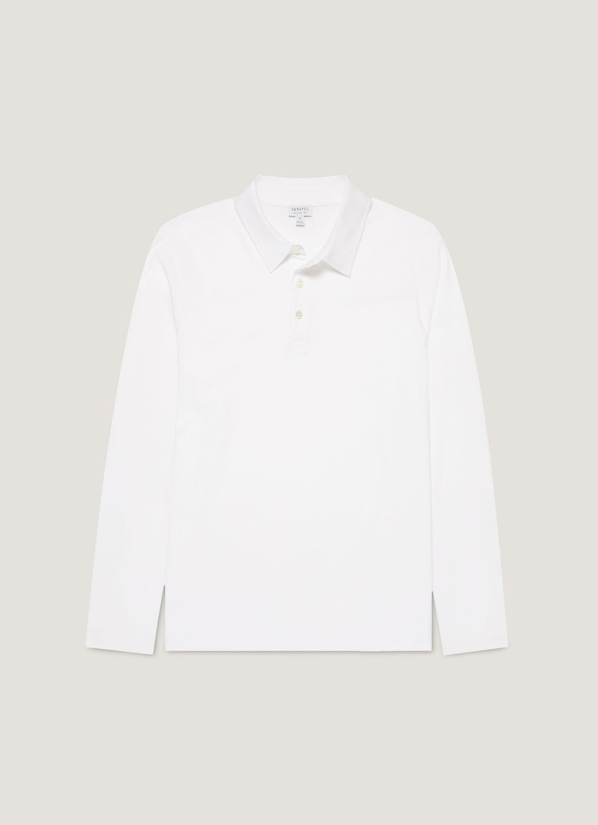 Men's Long Sleeve Classic Jersey Polo Shirt in White