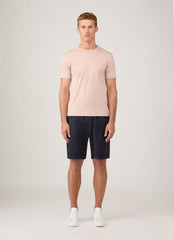 Men's Cotton Linen Drawstring Shorts in Navy