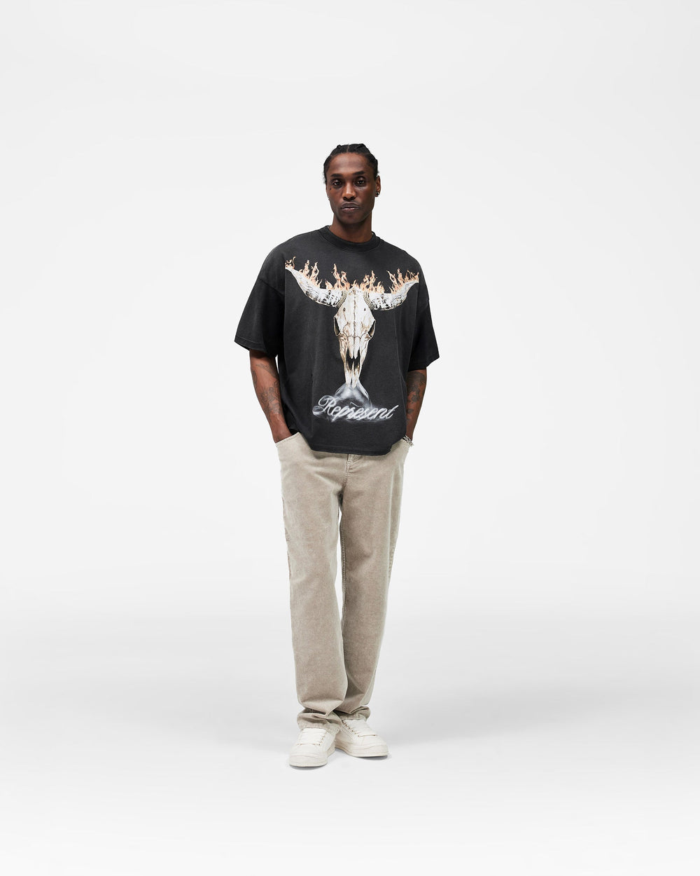 British Cowboys T-Shirt - Stained Black