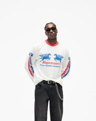 Mesh Pegasus Long Sleeve T-Shirt - Flat White
