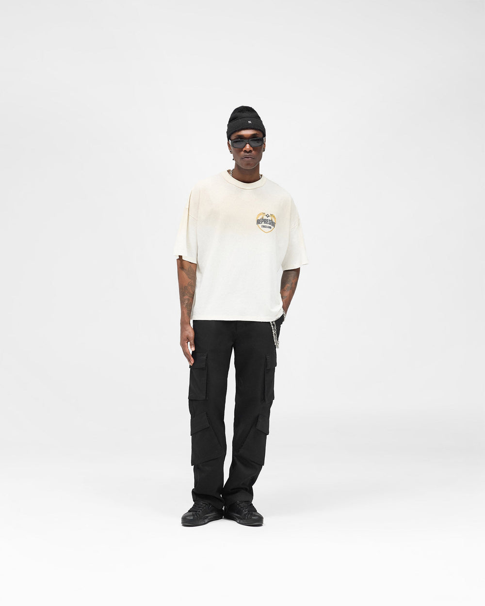 Angel Border T-Shirt - Washed Ecru