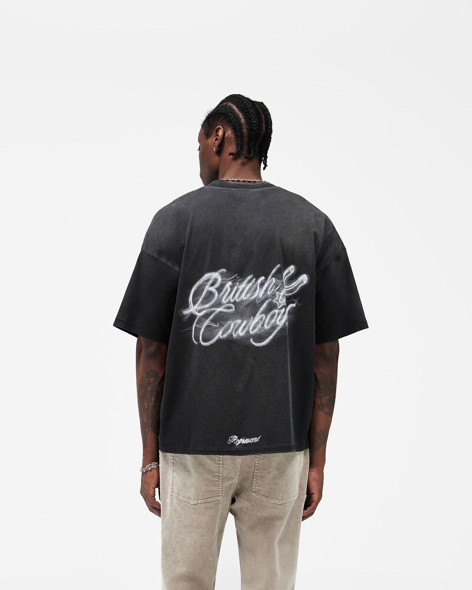 British Cowboys T-Shirt - Stained Black