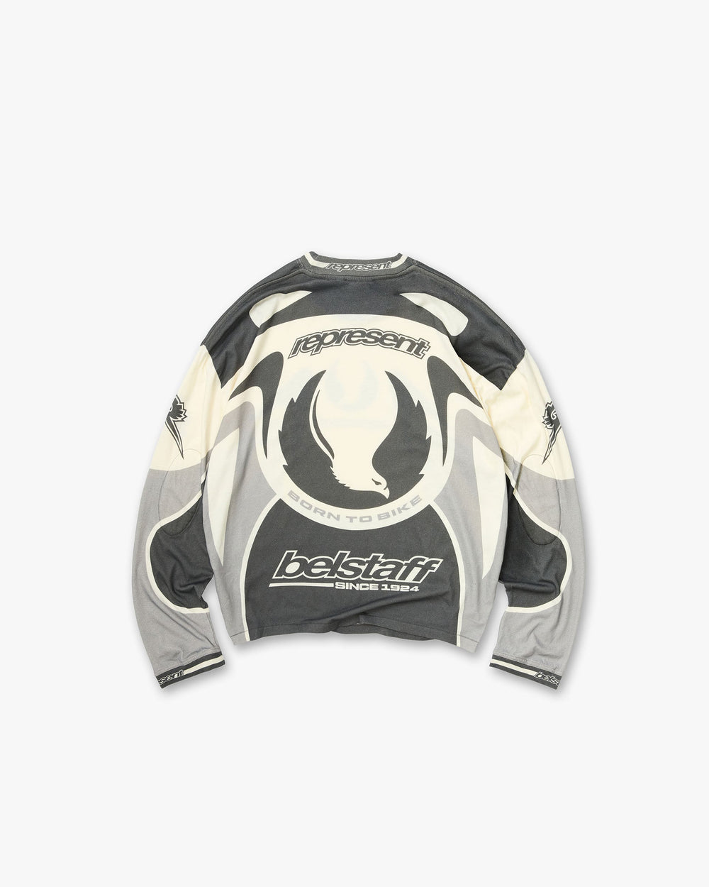 Represent X Belstaff Long Sleeve Racing T-Shirt - Dark Grey