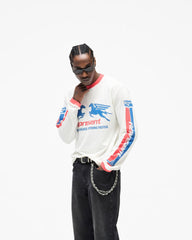 Mesh Pegasus Long Sleeve T-Shirt - Flat White